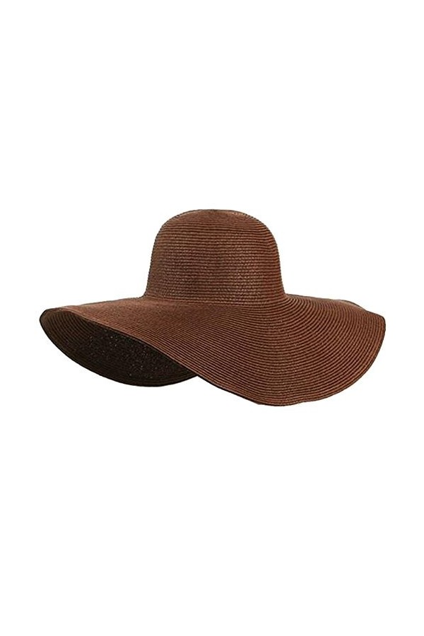 TININNA Femmes Capeline Chapeau Soleil Paille Pliage Large Grand Brim Disquette Chapeau de Plage dété Anti UV Blanc
