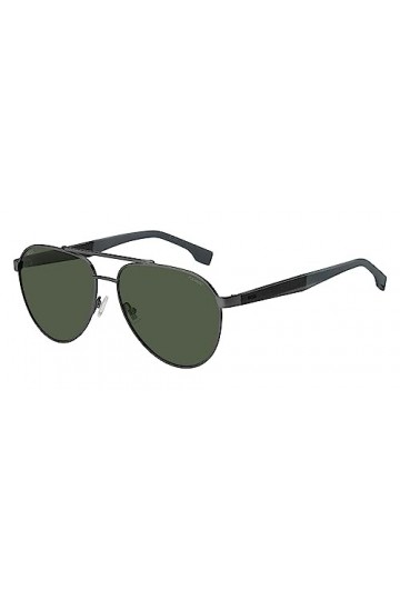 Hugo Boss Lunettes de Soleil BOSS 1485/S Matte Ruthenium Green/Grey 60/15/145 homme