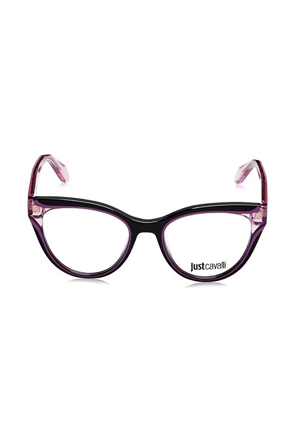 Just Cavalli Vjc001v Lunettes de Soleil, Noir W/Violet Part, 51 Femme