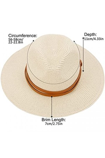 Zhjuju Chapeau de Paille de Femmes,Chapeau de Paille Pliable Femme Anti-UV Chapeau de Soleil en Paille Dame Paille Panama Cap