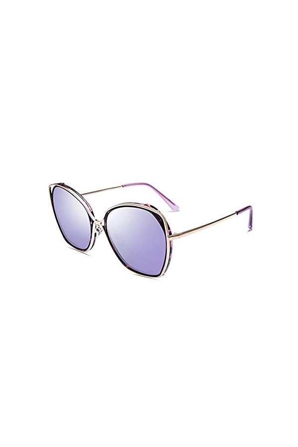 ZJH Lunettes de Soleil pour Femmes en Forme de Papillon en Forme de Protection UV polarisée polarisée à la Mode rétro Cadre d