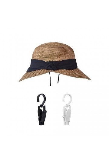ATBUSS 1 chapeau de paille pour femme avec large bord et 2 clips - Pliable - Chapeau de paille dété - Chapeau de paille dét