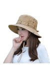 Unisexe Chapeau de Seau Été Printemps Chapeau de Soleil Anti-UV Respirant Chapeau de Pêche Réglable Capeline de Plage Pliable