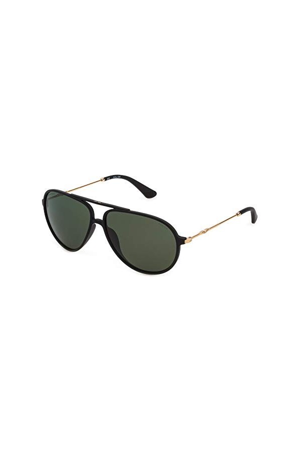 Police SPLD39 Sunglasses, Matte Black/Green, 61 Unisex