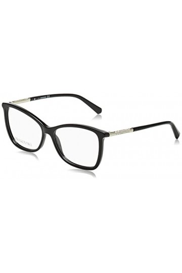 Swarovski Sk5384 Lunettes de Soleil, Noir Brillant, 55 Femme