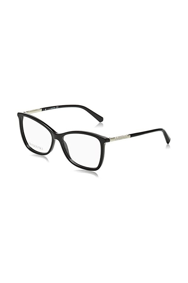 Swarovski Sk5384 Lunettes de Soleil, Noir Brillant, 55 Femme