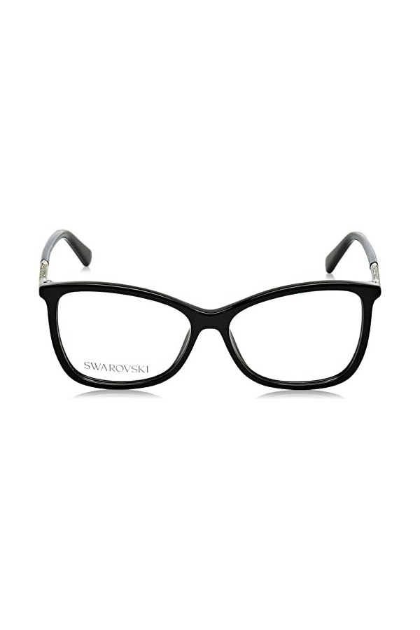 Swarovski Sk5384 Lunettes de Soleil, Noir Brillant, 55 Femme
