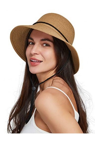 Gisdanchz Chapeau Femme Paille Ete Capeline Femme De Soleil Été Anti UV Chapeau de Plage Pliable Casquette Sun Bucket Hat pou