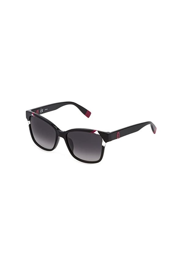 Furla Sfu470 Lunettes de Soleil, Noir Brillant, 54 Femme