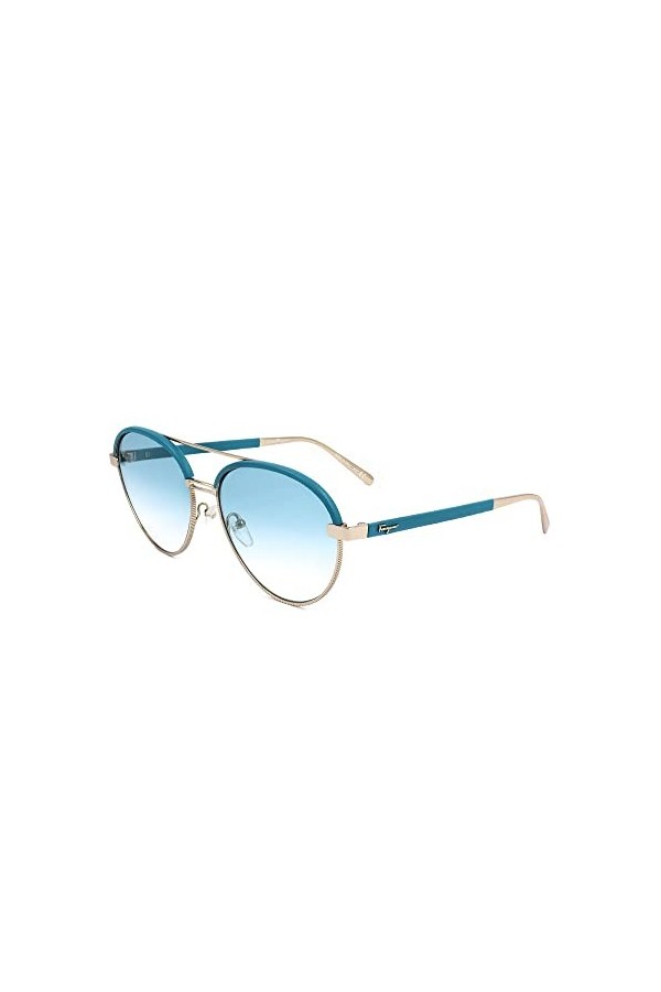 Salvatore Ferragamo Sf229sl 42684 Sunglasses, 741 Gold Turquoise Leathe, 7 1/4 Unisex