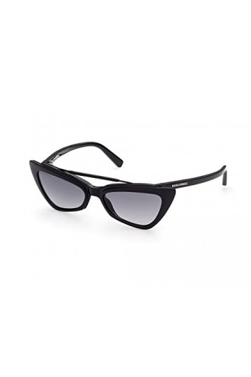 Dsquared2 Lunettes de soleil DQ0370 DELIA 01B Lunettes de soleil Femme Couleur Black smoke taille des verres 55 mm