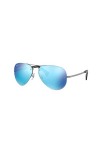 Rayban 0RB3449 004/55 59 Montures de Lunettes, Gris Gunmetal/Light Green Mirror Blue , Homme