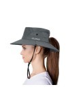 Chapeau de soleil pour femme - Protection UV UPF 50+ - Pour femme avec trou pour queue de cheval - Pliable - Large bord - Mai