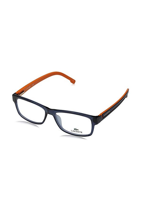 Lacoste L2707 53 Sunglasses, 421 Blue Steel/Orange, Unisex