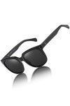 DUCO DC2148 Lunettes de soleil carrées surdimensionnées rétro vintage pour femme Protection UV, Noir, Medium