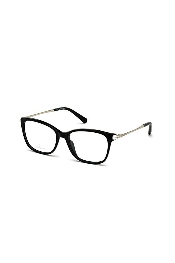 Swarovski Sk5350 Lunettes de Soleil, Noir Brillant, 53 Femme