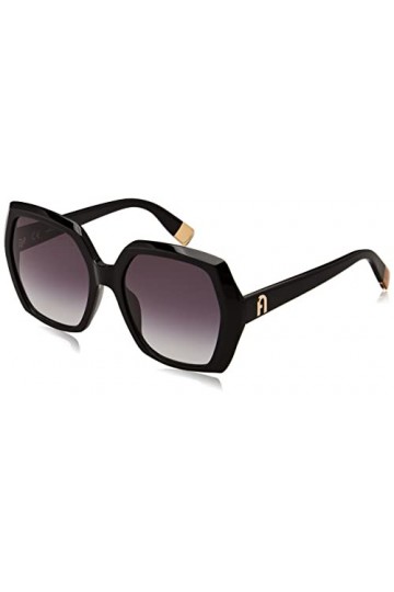 FURLA Sfu620 Lunettes de Soleil, Noir Brillant, 28 Mixte