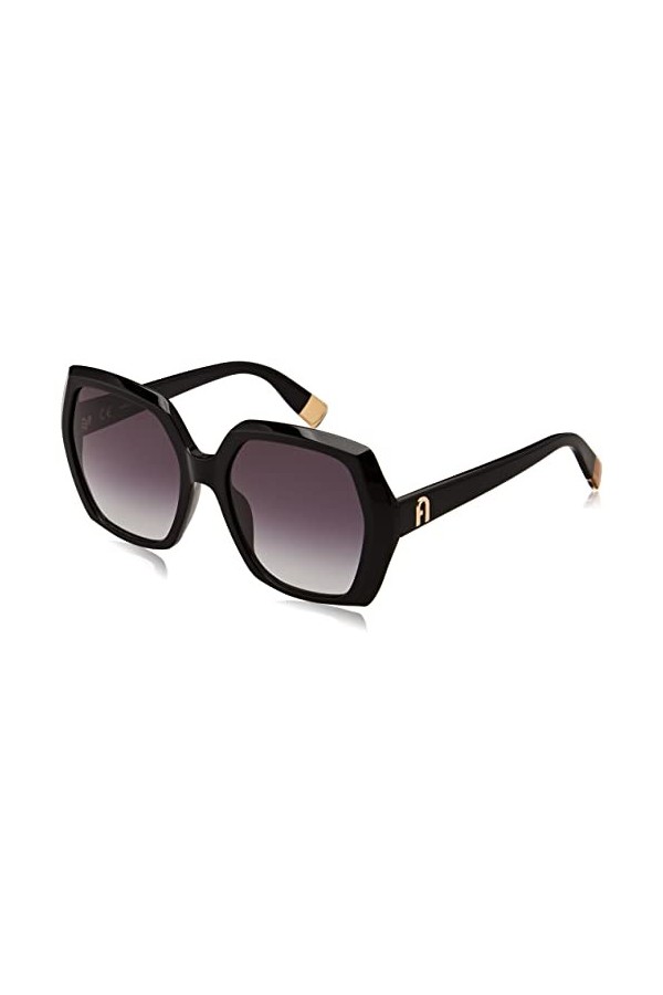FURLA Sfu620 Lunettes de Soleil, Noir Brillant, 28 Mixte