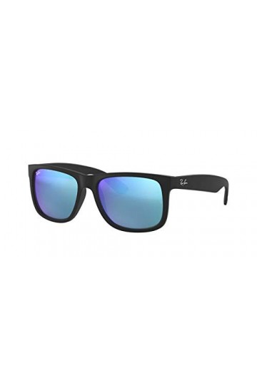 Ray-Ban Justin Montures de Lunettes, Noir Black Rubber/Green Mirror Blue , 51 mm Unisex-Adult