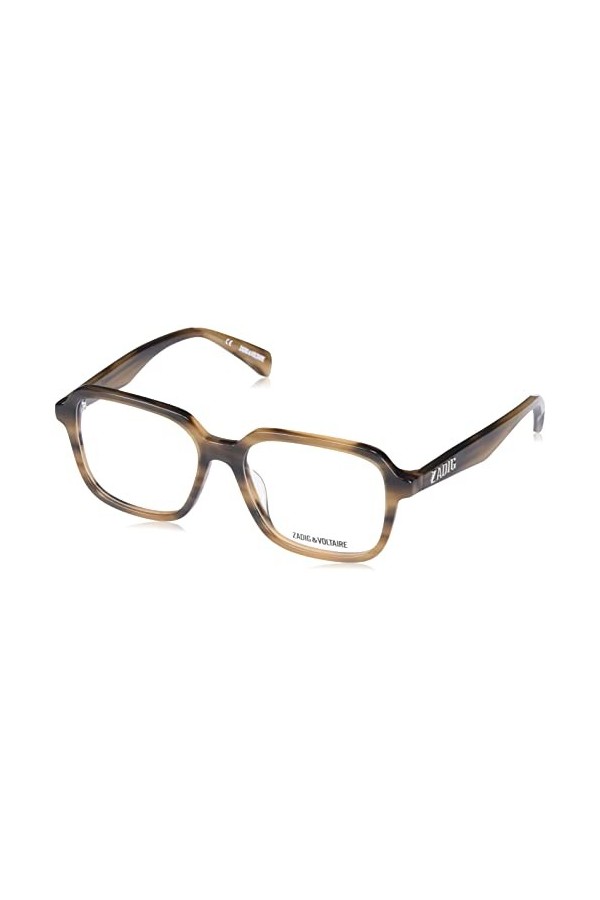 Zadig & Voltaire Vzv348 Lunettes de Soleil, Haut Bruns Brillant+Miel rayé, 53 Femme