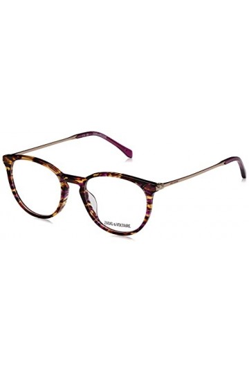 ZADIG&VOLTAIRE Vzv292 Lunettes de Soleil, Shiny Havana/Violet, 49 Femme