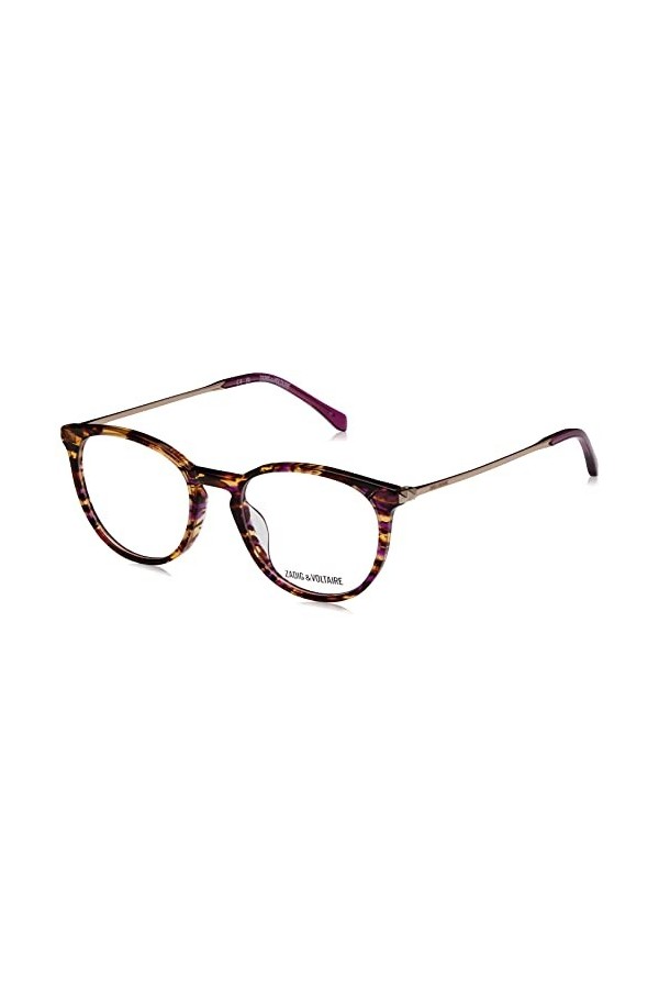 ZADIG&VOLTAIRE Vzv292 Lunettes de Soleil, Shiny Havana/Violet, 49 Femme