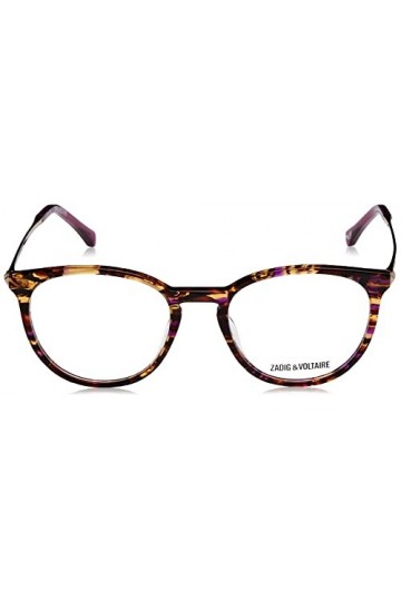 ZADIG&VOLTAIRE Vzv292 Lunettes de Soleil, Shiny Havana/Violet, 49 Femme
