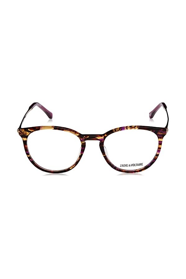 ZADIG&VOLTAIRE Vzv292 Lunettes de Soleil, Shiny Havana/Violet, 49 Femme