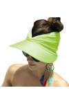 Mukeyo Chapeau pare-soleil pour femme à large bord - Protection UV - Visière pliable pour queue de cheval - Casquette de plag