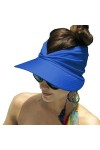 Mukeyo Chapeau pare-soleil pour femme à large bord - Protection UV - Visière pliable pour queue de cheval - Casquette de plag