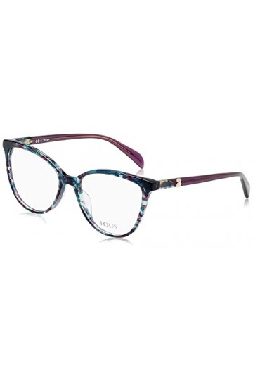 TOUS Vtob35 V Lunettes de Soleil, Multicolore-Noir/pétrole/Violet, 54 Femme