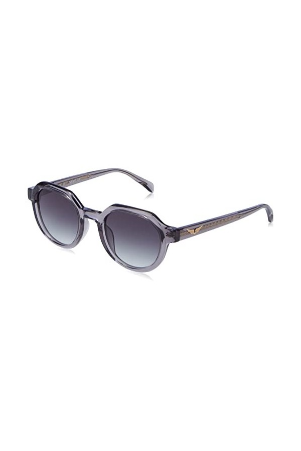 Zadig&Voltaire Femme SZV363 Lunettes de Soleil, Shiny TRANSP. Grey, 49