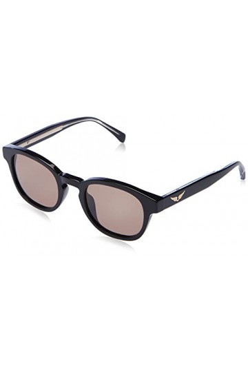 ZADIG&VOLTAIRE SZV370, Lunettes de Soleil Femme, Shiny Black, 49