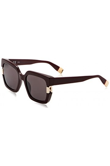 Furla Sfu624 Lunettes de Soleil, Noir Brillant, 54 Femme