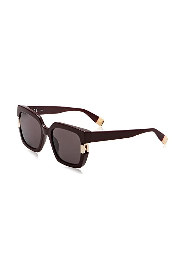 Furla Sfu624 Lunettes de Soleil, Noir Brillant, 54 Femme