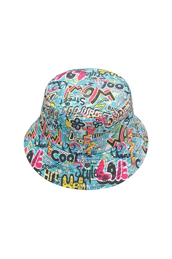 ZLYC Chapeau de soleil unisexe motif forêt tropicale avec motif floral, Art de rue bleu, taille unique