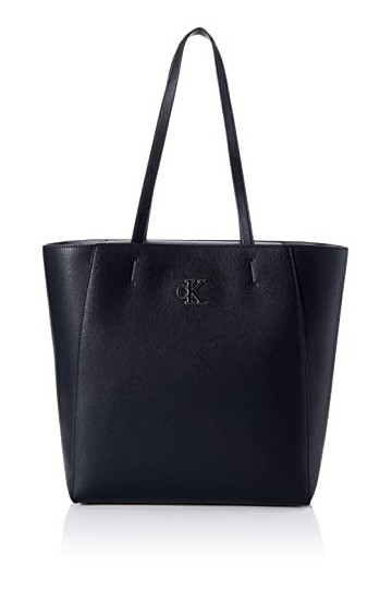 Calvin Klein Jeans CKJ, Monogram Minimal SHOPPER32 Femme, Black, Medium