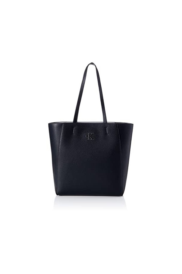 Calvin Klein Jeans CKJ, Monogram Minimal SHOPPER32 Femme, Black, Medium