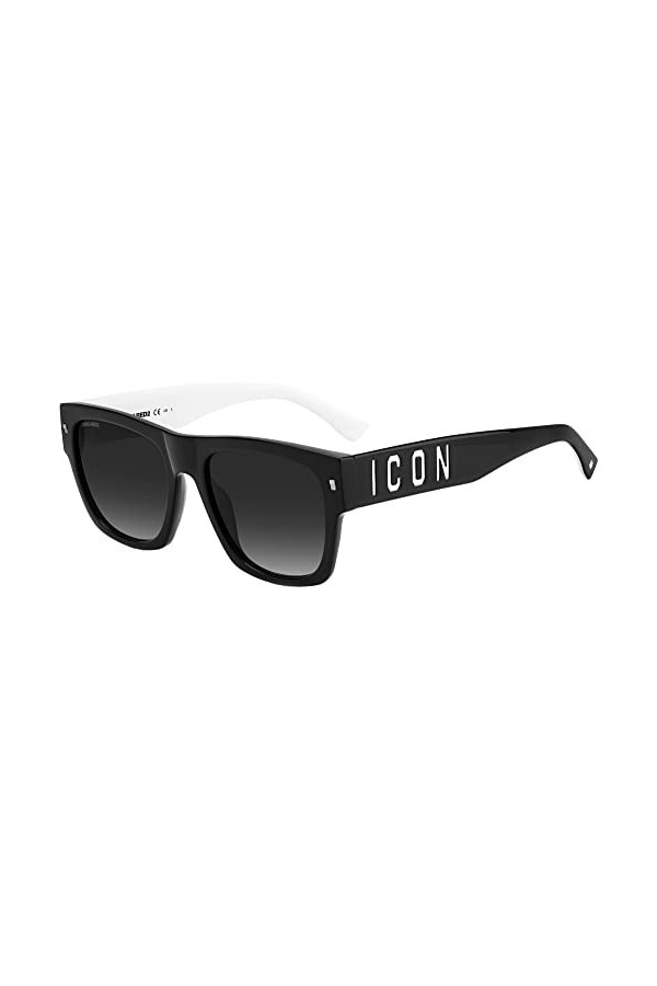 Dsquared Icon 0003/s Sunglasses, 80S/9O Black White, 56 Unisex