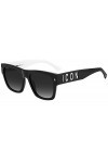 Dsquared Icon 0003/s Sunglasses, 80S/9O Black White, 56 Unisex