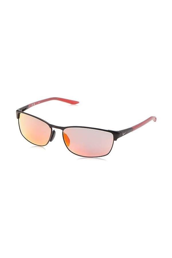 Nike Sun Sunglasses, 010 Satin Black Red mirro, 58 Unisex