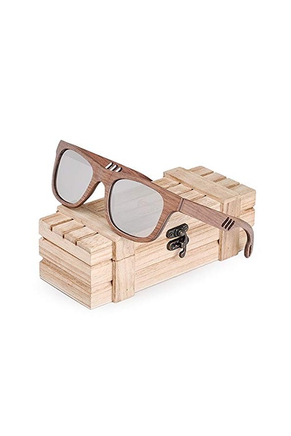 Lunettes de soleil femme Hommes Femmes luxe en bois Lunettes de soleil mode bois Lunettes de soleil femme Couleur : W AG029g