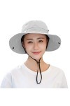 Muryobao Chapeau de soleil pour femme - Protection UV - Pliable - En maille - Large bord - Pour lété, la plage, la pêche - B