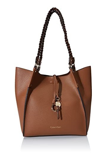Calvin Klein Shelly Rocky Road Sac fourre-tout fantaisie pour femme - Marron - caramel,