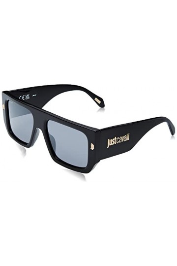 Just Cavalli Mixte SJC022 Lunettes de Soleil, Shiny Black, 56