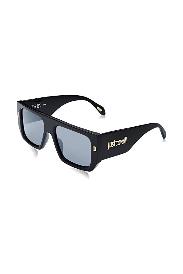 Just Cavalli Mixte SJC022 Lunettes de Soleil, Shiny Black, 56