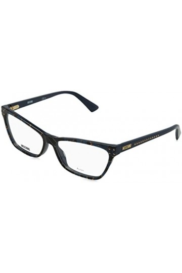 MOSCHINO Mos581 Lunettes de Soleil, Black Blue Havana, 55 Femme