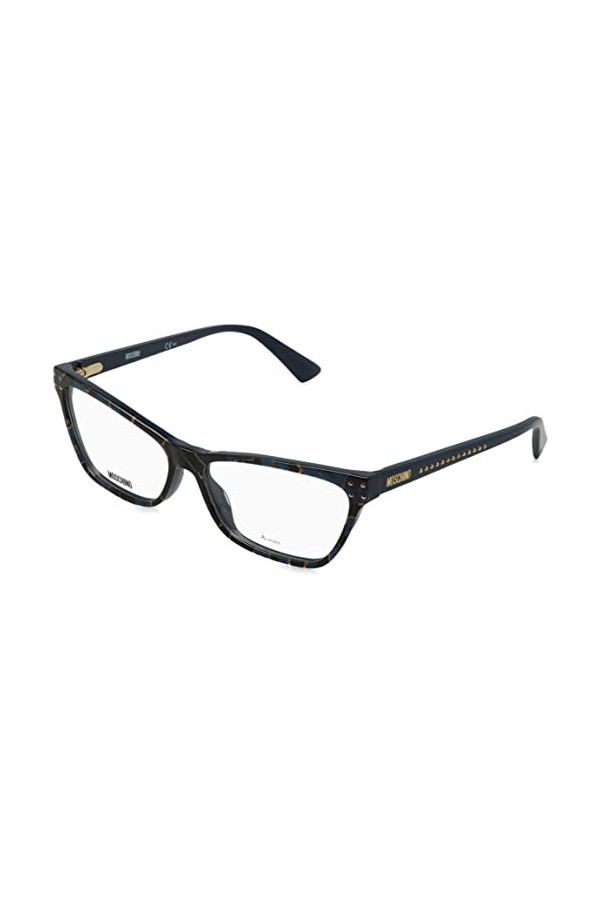 MOSCHINO Mos581 Lunettes de Soleil, Black Blue Havana, 55 Femme