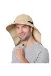 Wmcaps Chapeau de soleil pour homme et femme,Protection UV,Avec large bord,Pliable,Avec rabat,Chapeau de randonnée,Chapeau de