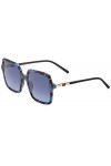 Escada Sesd46 Lunettes de Soleil, Shiny Blue Top+Havana, 55 Femme